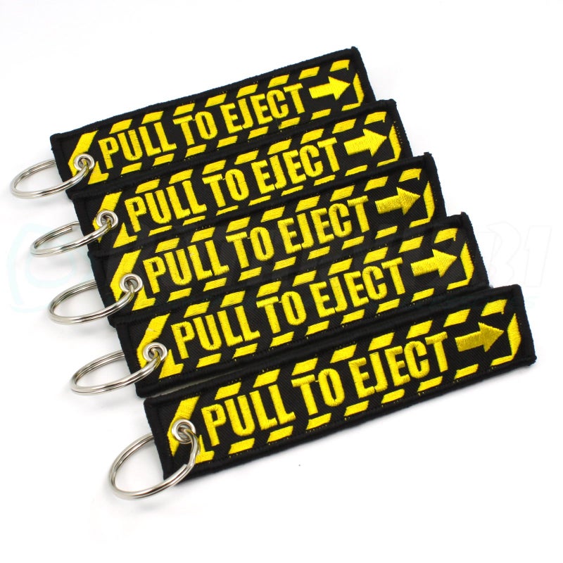 Rotary13B1 PULL TO EJECT Key Chain - Black/Yellow - 5 PCS - Image 1
